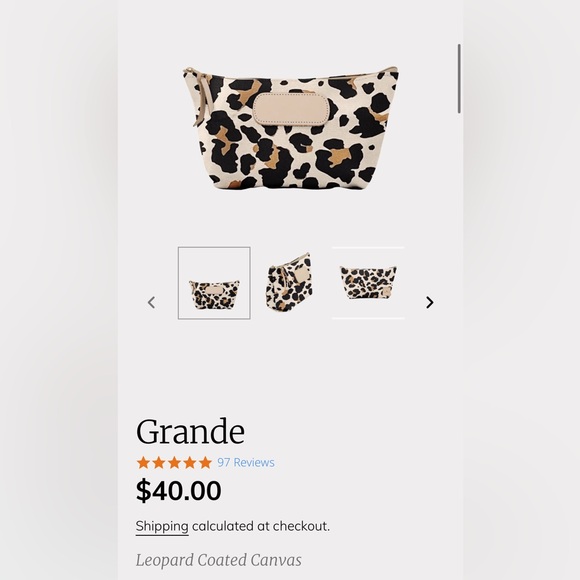 NWT John Hart Grande Leopard Coated Canvas  Makeup Bag - Picture 7 of 7